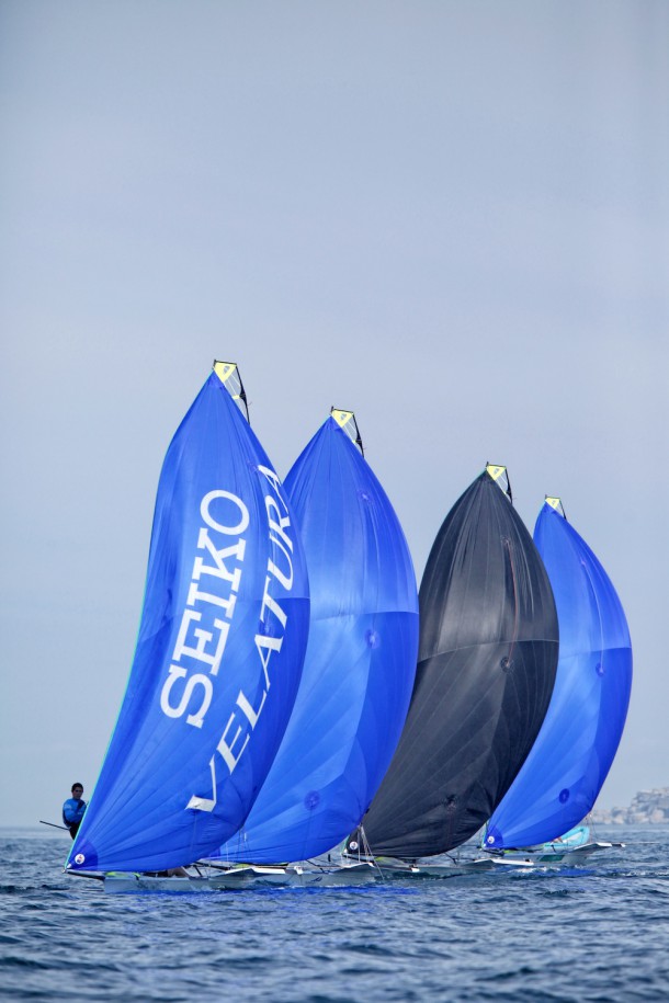 49 and 49erFX training in preparation for the ISAF world in Santander, Spain.