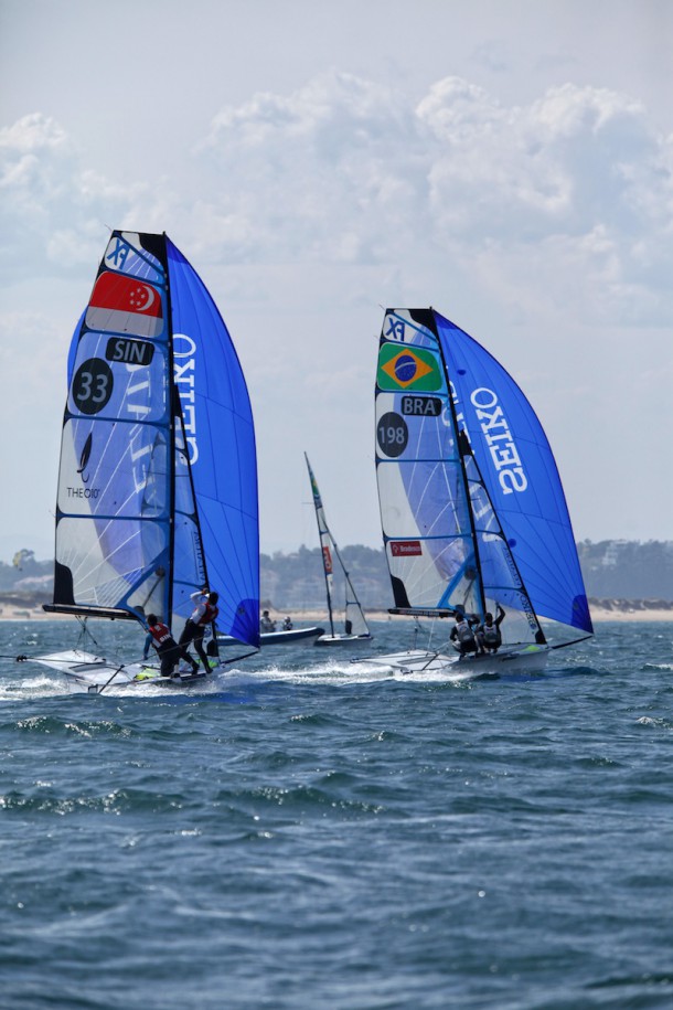 49 and 49erFX training in preparation for the ISAF world in Santander, Spain.