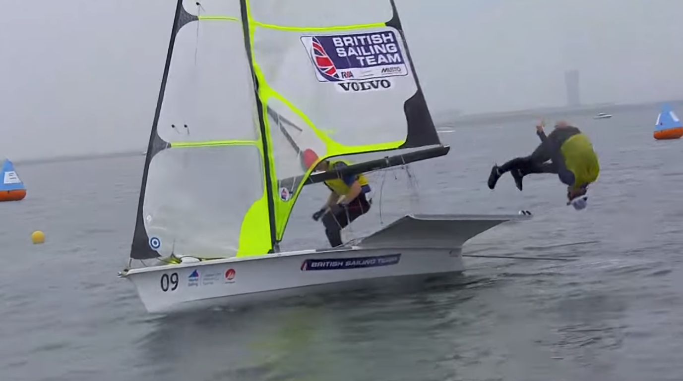 dylan fletcher celebrates victory with a front flip